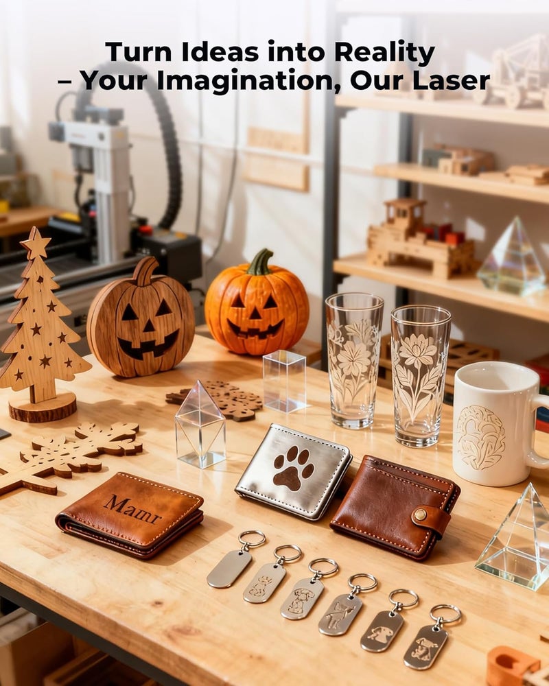 Acmer S1 Laser Engraver 3500mW, Compact Desktop Engraving & Cutting Machine for DIY Crafts, Small Business & Makers, 130×130mm Work Area, 0.04mm Detail Engraving for Wood, Acrylic, Metal - Image 4